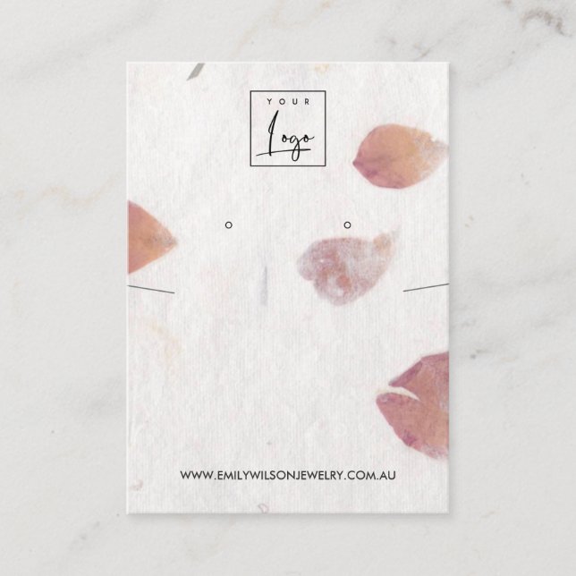 PETAL HANDMADE PAPER NECKLACE EARRING DISPLAY BUSINESS CARD (Front)