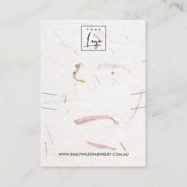 PETAL HANDMADE PAPER NECKLACE EARRING DISPLAY BUSINESS CARD (Front)