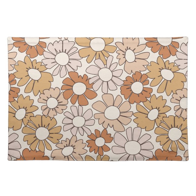 Petal Jubilee Warm Earth Boho Cloth Placemat (Front)