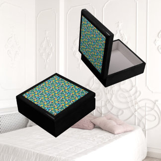 Petal Party Pattern Wooden Jewelry Keepsake Box