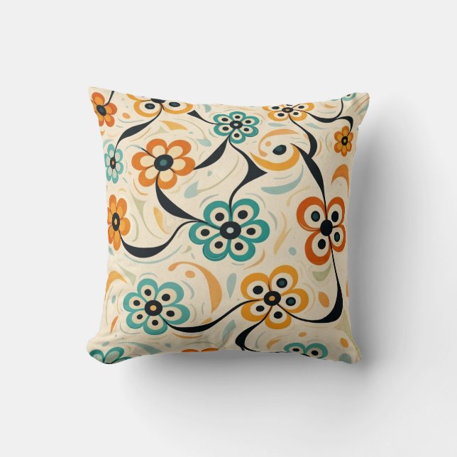 Petal Path Throw Pillow (Front)