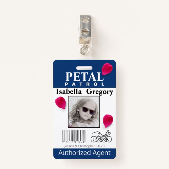 Petal Patrol Flower Girl Badge (Front with Clip)
