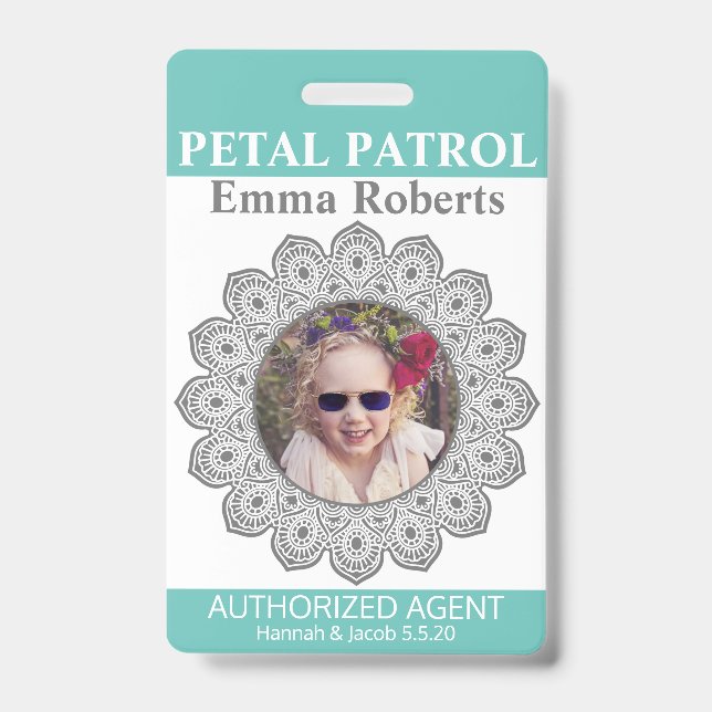Petal Patrol Flower Girl Badge (Front)