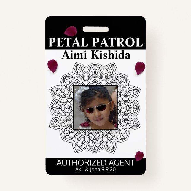 Petal Patrol Flower Girl Badge (Front)