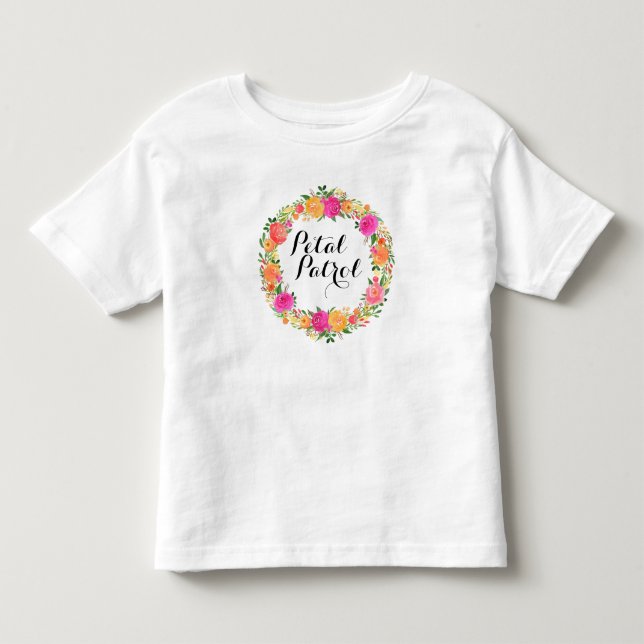Petal Patrol Toddler Ruffle Tee Flower Girl Shirt (Front)