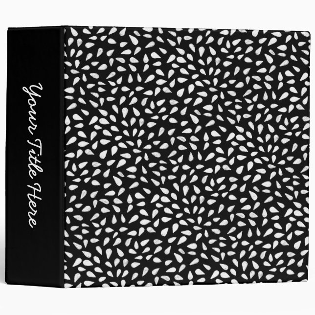 Petal Pattern (2in) Black and White 3 Ring Binder (Front/Spine)