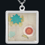 Petal Patterns I Silver Plated Necklace<br><div class="desc">Floral</div>