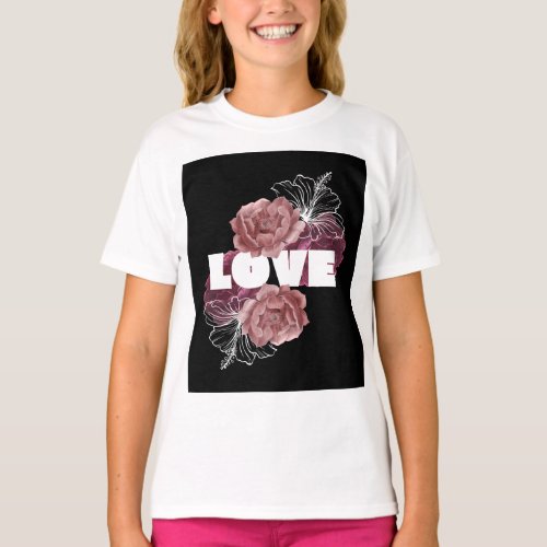 Petal Perfection Artistic Floral Design T_Shirt