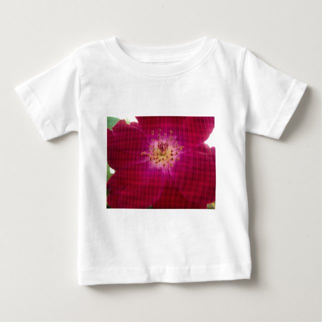 Petal Perfection: Checkered Rose Petal Pattern Art Baby T-Shirt (Front)
