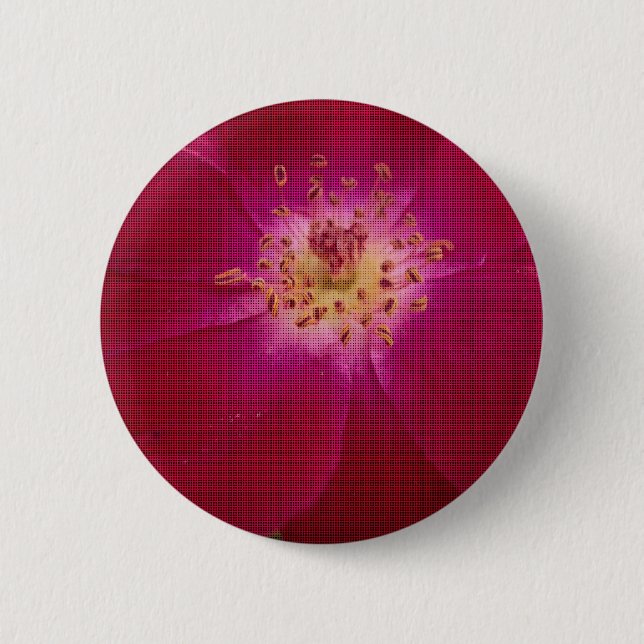 Petal Perfection: Checkered Rose Petal Pattern Art Button (Front)