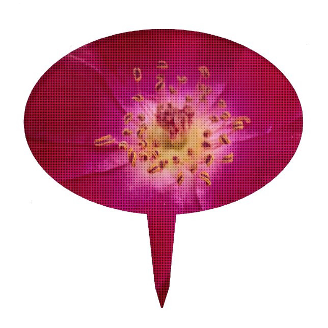 Petal Perfection: Checkered Rose Petal Pattern Art Cake Topper (Front)