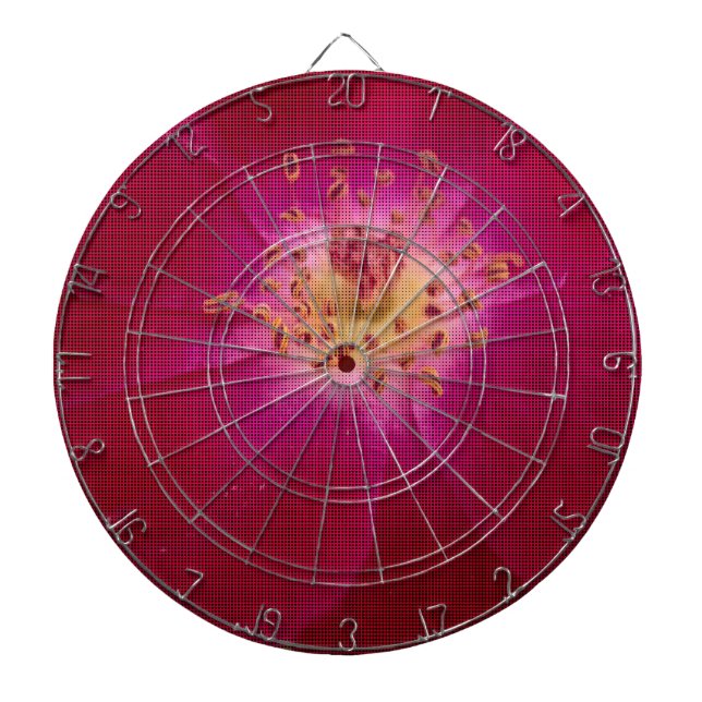 Petal Perfection: Checkered Rose Petal Pattern Art Dartboard (Front)