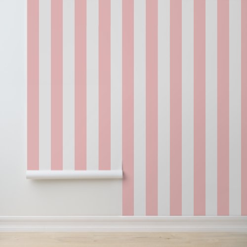 Petal Pink and White Bold Vertical Stripes Wallpaper Petal Pink and White Bold Vertical Stripes Wallpaper