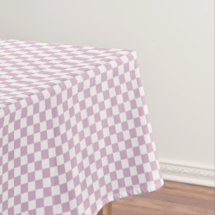 Petal Pink And White Gingham Checkered Tablecloth