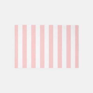 Petal Pink and White Stripes Rug