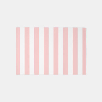 Petal Pink and White Stripes Rug