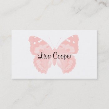 Petal Pink Butterfly Personalized Business Cards by Mintleafstudio at Zazzle