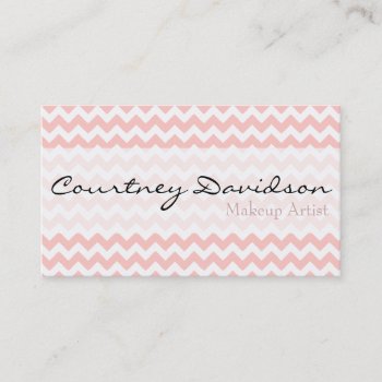 Petal Pink Chevron Business Cards by Mintleafstudio at Zazzle