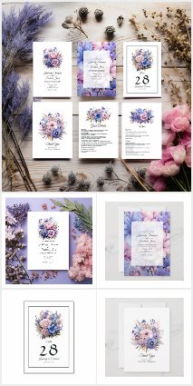 Petal Pink, Cornflower Blue & Mauve Purple Wedding