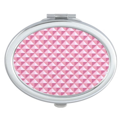 Petal pink enamel look studded grid compact mirror