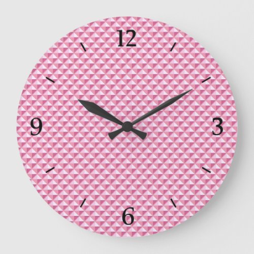 Petal pink enamel look studded grid large clock