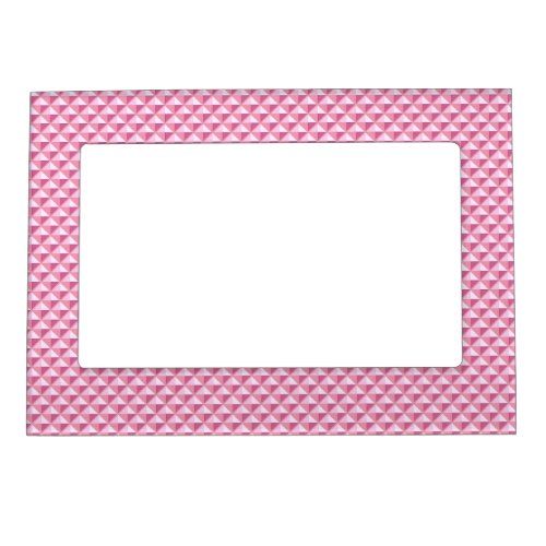 Petal pink enamel look studded grid magnetic frame