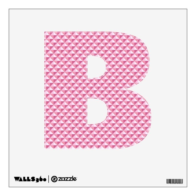 Petal pink, enamel look, studded grid wall sticker (Front)