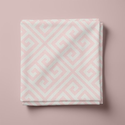 Petal Pink Greek Key Pattern Fabric