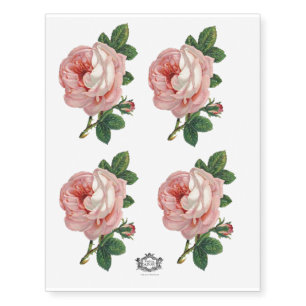 Petal Pink victorian rose, Temporary Tattoos