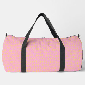 Petal Pop – Pink & Gold Seamless Geometric Pattern Duffle Bag