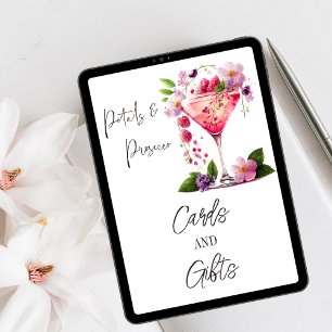 Petal Prosecco Floral Bridal Shower Gift Place Poster