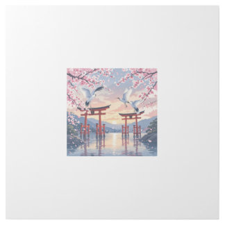 Petal Reverie—A Crane’s Serenade at Sundown Gallery Wrap