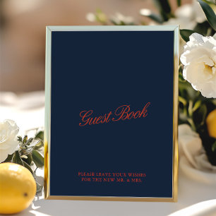 Petal Station Vintage Red & Deep Blue Wedding Sign