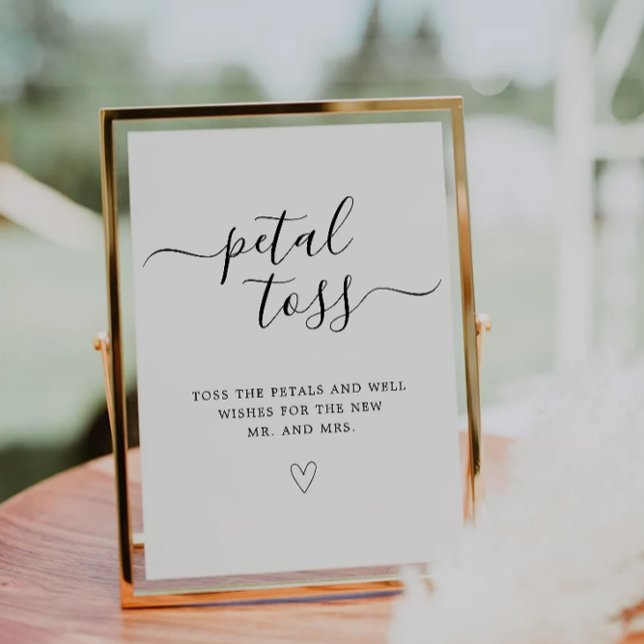 Petal Toss Sign Template Minimalist Petal Send Off (Petal Toss Sign Template Minimalist Petal Send Off)