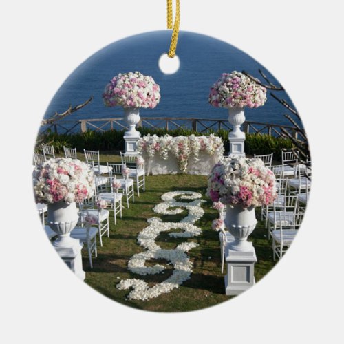 Petal_Wedding_Aisle_Runners_20 Ceramic Ornament