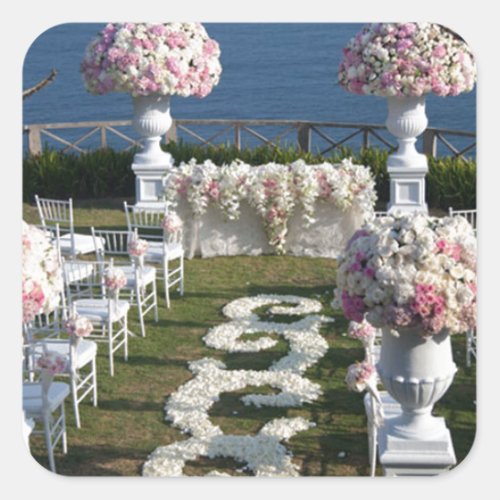 Petal_Wedding_Aisle_Runners_20 Square Sticker