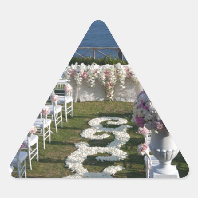 Petal-Wedding-Aisle-Runners-20 Triangle Sticker (Front)