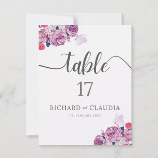 Petal Whispers Table Number Sign