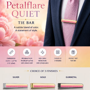Petalflare Quiet Gold Finish Tie Bar