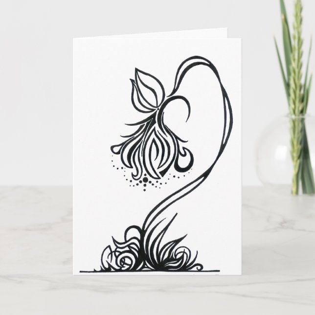 Petalled Rose Greeting Card (Front)