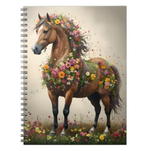 Petals And Hooves: Brown Horse Fantasy Garden, Notebook