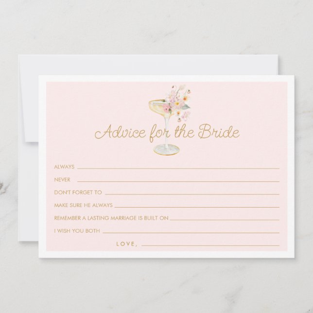 Petals and Prosecco Advice for the Bride Card (Front)