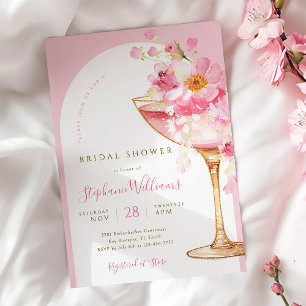 Petals and Prosecco Arch Bridal Shower Invitation