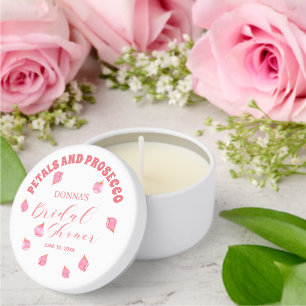 Petals and Prosecco Blush Bridal Shower Mini Candle Favors