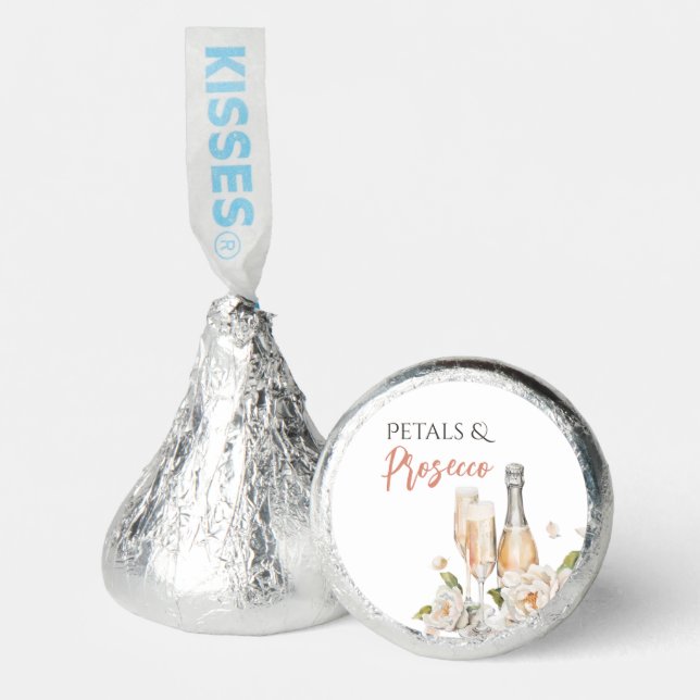 Petals and Prosecco Blush Pink Bridal Shower Hershey®'s Kisses® (Front)