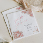 Petals and Prosecco Blush Pink Sparkly Floral Napkins<br><div class="desc">This elegant bridal shower napkin with custom "petals and prosecco" script features and elegant watercolor design with blush pink roses and rose gold glitter "bubble" details.</div>