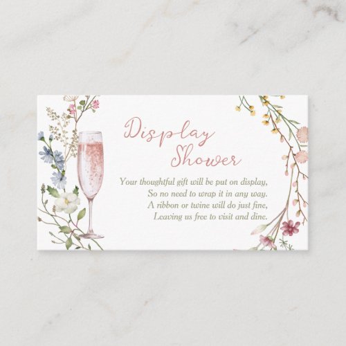 Petals and Prosecco Bridal Display Shower Enclosure Card