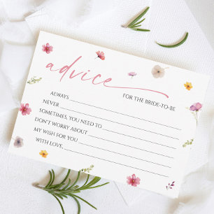 Petals and Prosecco Bridal Shower Advice Card