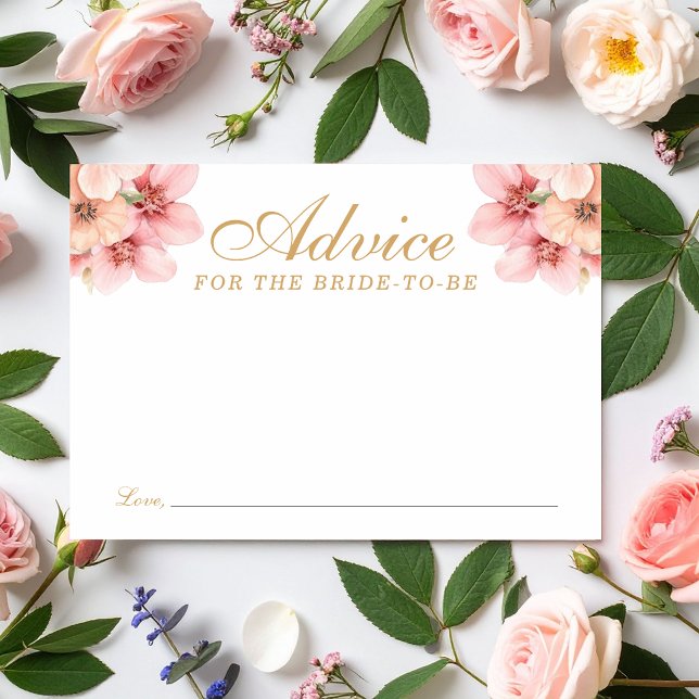 Petals and Prosecco Bridal Shower Advice for Bride Enclosure Card (Petals and Prosecco Bridal Shower Advice for Bride Enclosure Card)