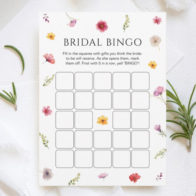 Petals and Prosecco Bridal Shower Bingo Game Card (Creator Uploaded)